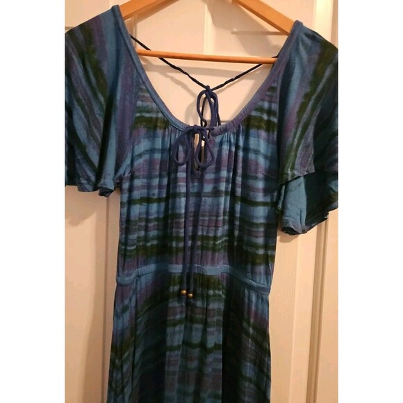Plenty by Tracy Reese Midi Blue Stripe Small Dress Flowy Stretchy See Pic Flawed - Picture 3 of 9